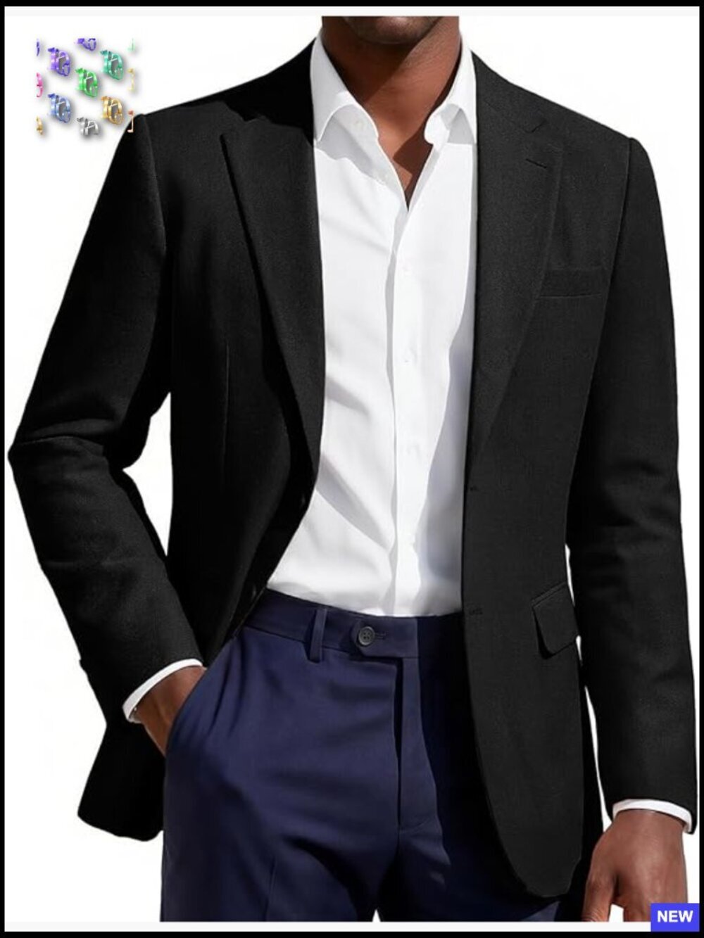 Classic Lightweight Blazer Slim Fit Sport Coat Polyester Blend Casual Elegant